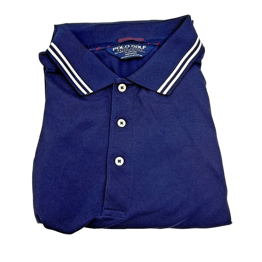 Ralph Lauren Polo Golf Shirt Men's XL Navy Soft‎ Cotton Performance Classic